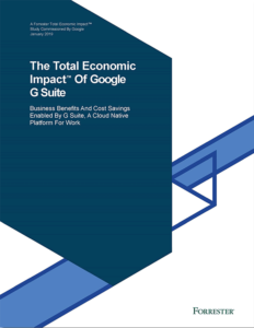 Forrester TEI G Suite report cover Forrester TEI G Suite report cover