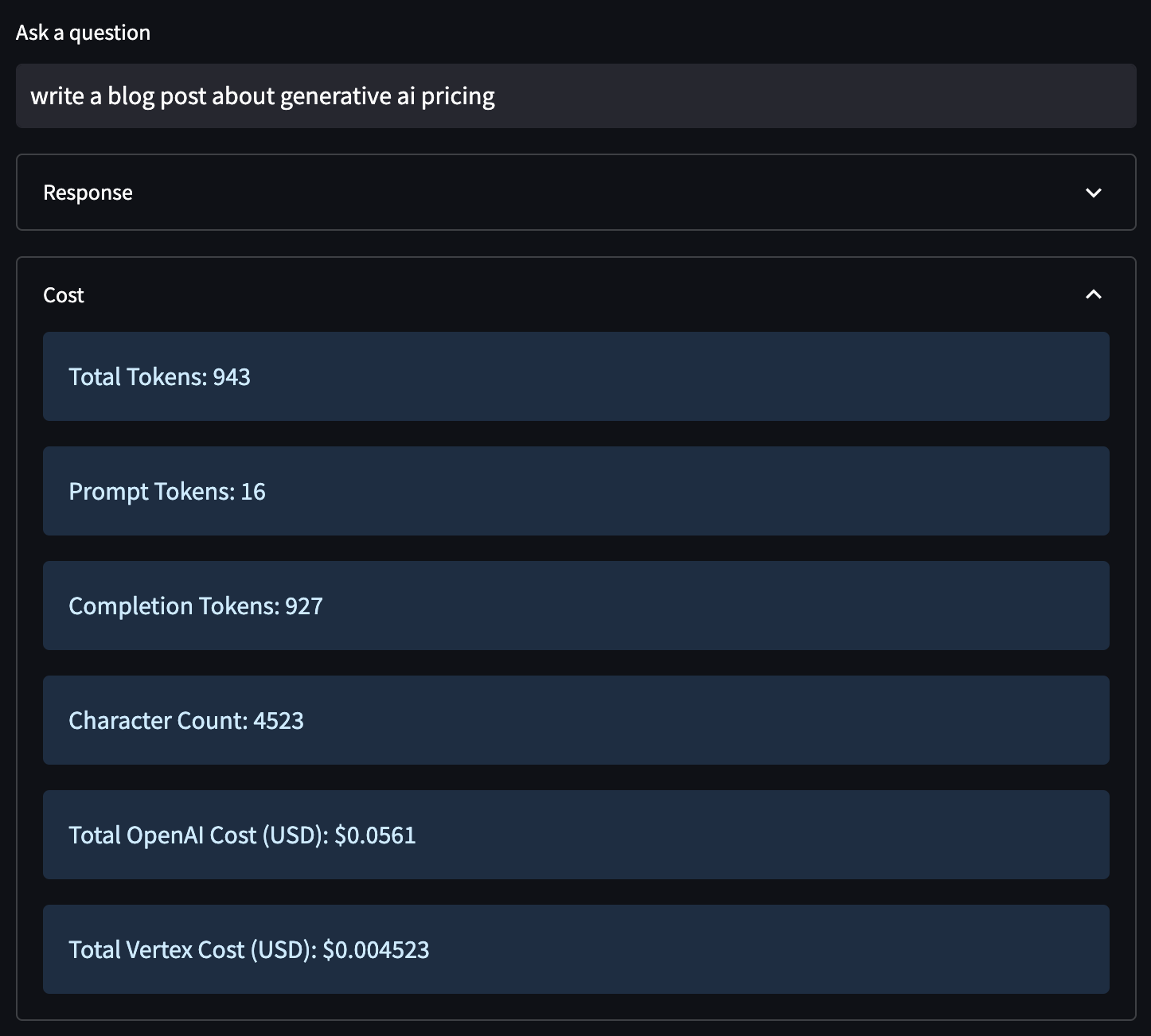 Comparison of AI pricing between OpenAI and Google AI | SADA